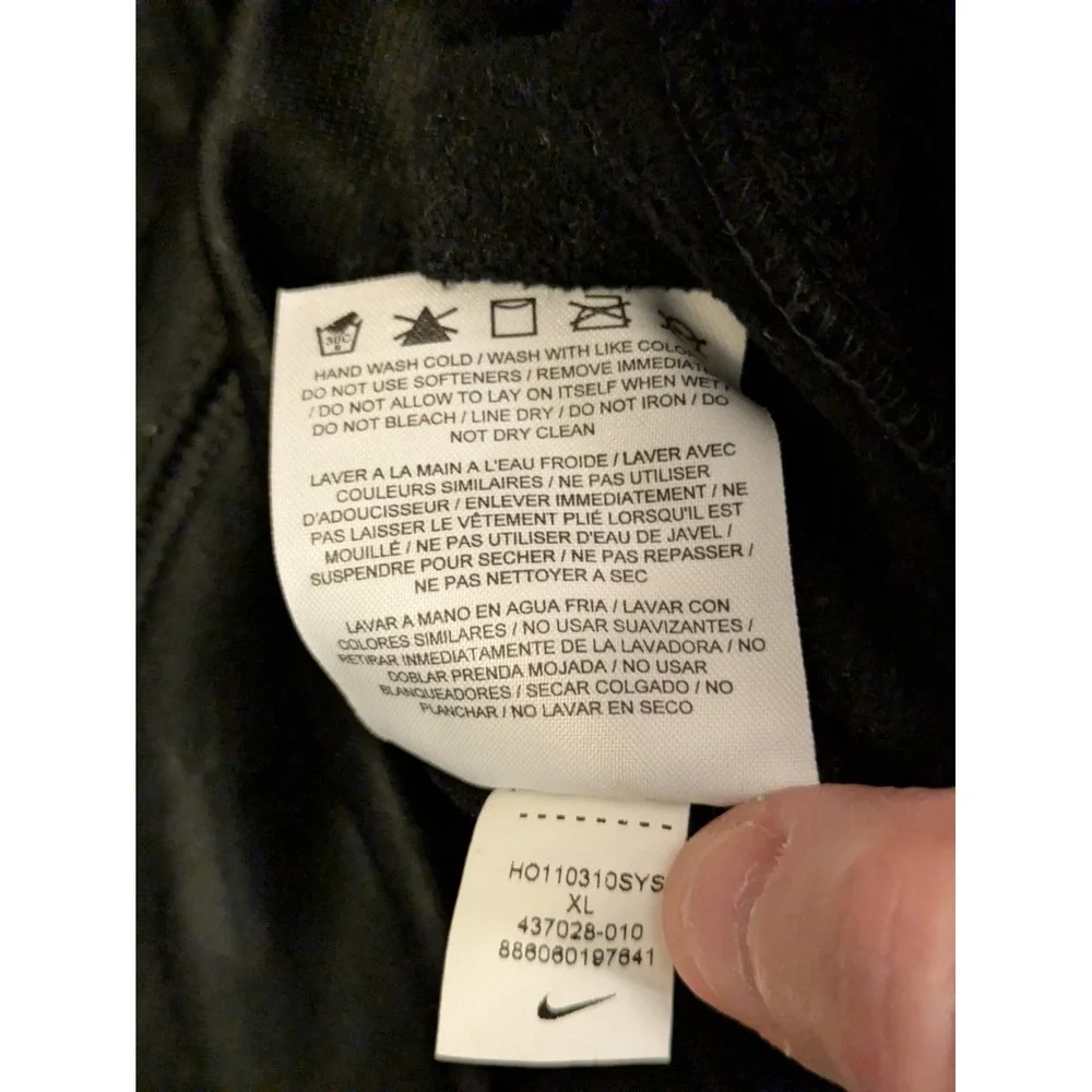 Nike Hoodie Men's XL Black Geometric Therma-Fit Full Zip  Sports Basketball